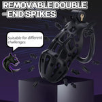 Male Chastity Cage, Large Chastity Device With 5 Sizes Rings And Invisible Lock For Man Penis Exercise Bondage Gear & Accessories Lightweight Adult Sex Toys(5D-Black)