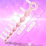 Anal Beads, Silicone Flexible Anal Chain Butt Plug With 7 Gradual Balls And Pull Loop Prostate Massager G-Spot Stimulator Anal Training Sex Toy For Beginner 8.23 Inch, Pink