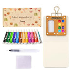 Watercolor Paint Set - Mini Travel Kit with 12 Colors & Water Brush