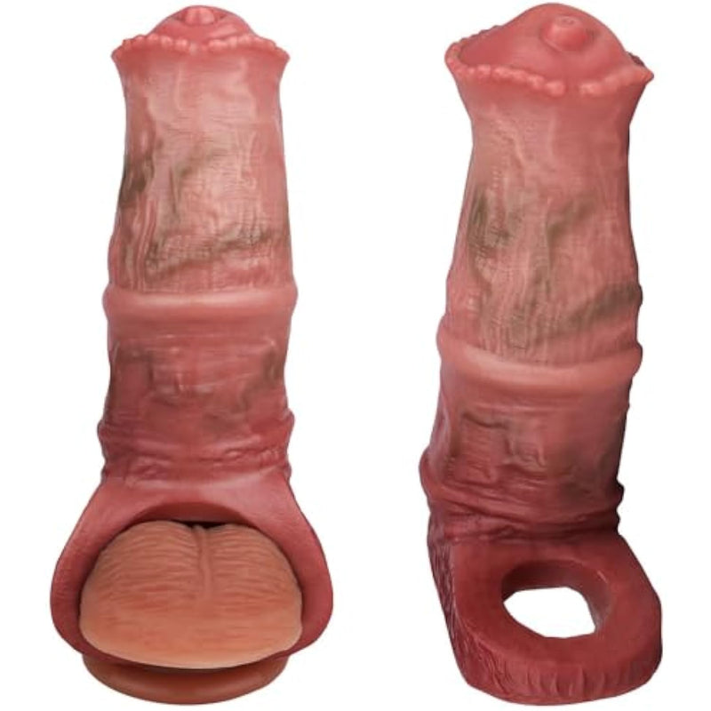 Monster Reusable Unique Liquid Silicone Soft Fantasy Dildo Sleeve, Penis Sleeve Sheath Horse Dildo Sleeve Enlarger, Male Sex Toy Extender Adult Toy For Men Couples