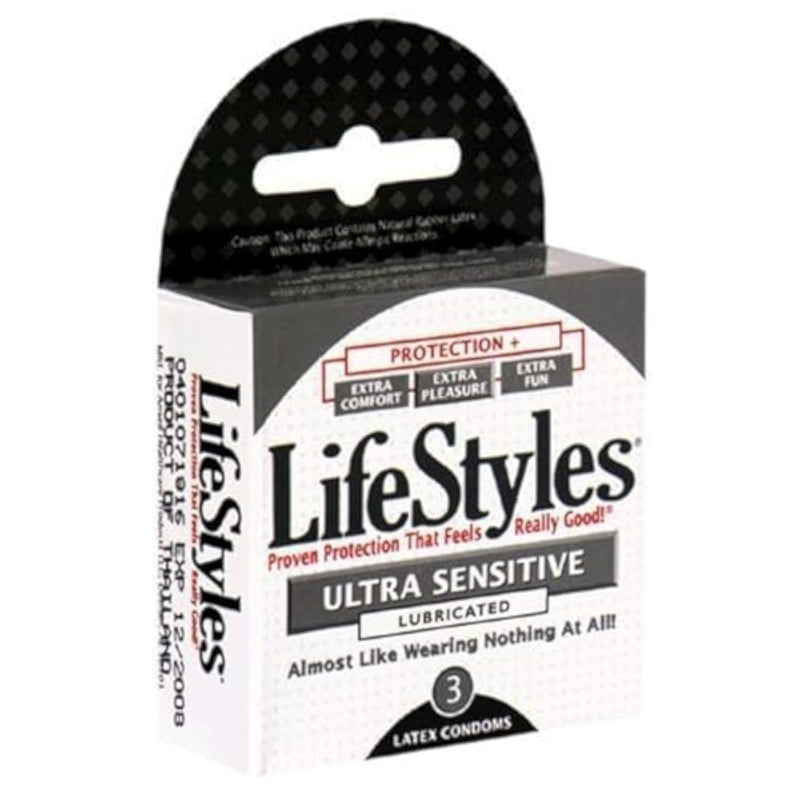 Ultra Sensitive Condoms for Adults, Pack of 3