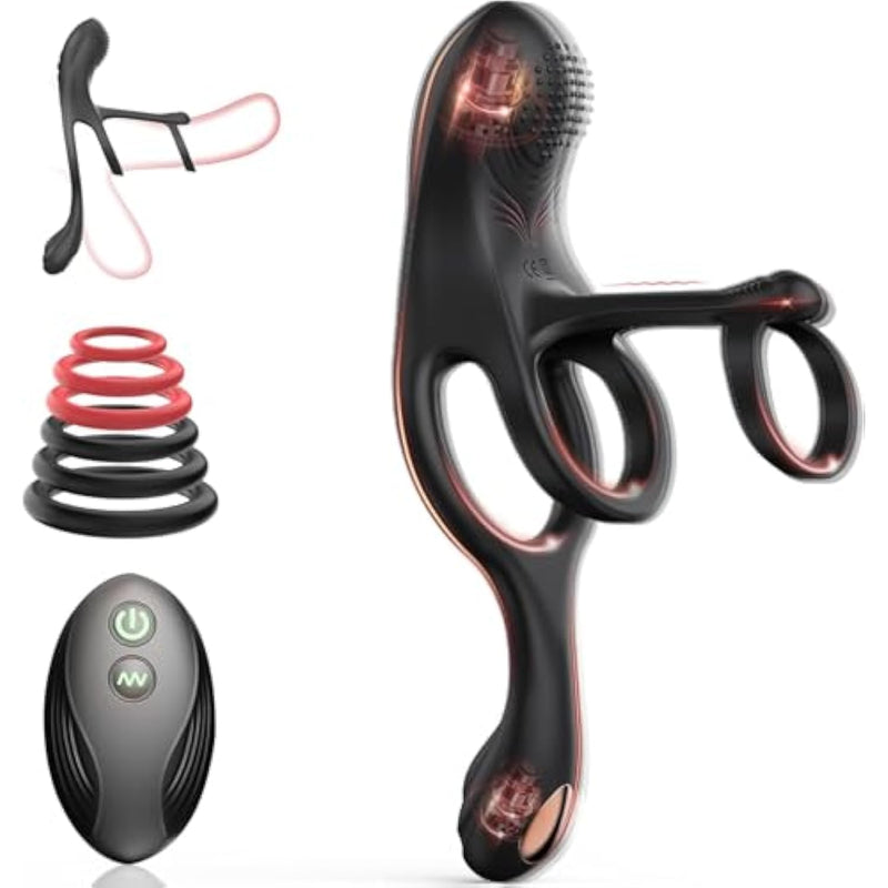 Sex Toys Vibrating Cock Ring For Men, Penis Ring Sleeve With Clitoral G Spot Anal Perineum Massager, Male Couples Penis Extender Vibrator Dildo With 10 Vibrations, Remote Control Adult Sex Toy & Games