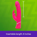 Liquid Silicone Rabbit Vibrator For Women | Realistic Dildo G Spot Personal Massager | 15 Powerful Vibration Modes | Rechargeable Clitoral Stimulator | Adult Sex Toys & Games For Couples