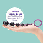 Purple Anal Beads With Finger Loop - Beginner Friendly - 6.5 Inch