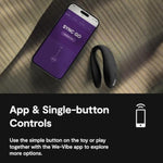 Sync Go Couples Vibrator With Travel Case | Wearable Vibrating Couples Adult Sex Toy | App Controlled G Spot & Clitoris Stimulator | Dual Stimulation With 10 Speeds | Rechargeable | Black