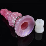 Flower Bud Dildo With 5 Balls Adult Sex Toy, Inflate Pump Dildo With 5 Silicone Eggs For Women, Alien Dildo Ovipositor Dildo - Red