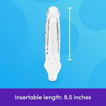 Mega Mighty Thick Penis Sleeve | 1-3 Extra Inches Penis Extender With Ball Loop | Realistic Sexual Stimulation Device | Couples Cock & Girth Enhancer Adult Sex Toys For Men | Clear