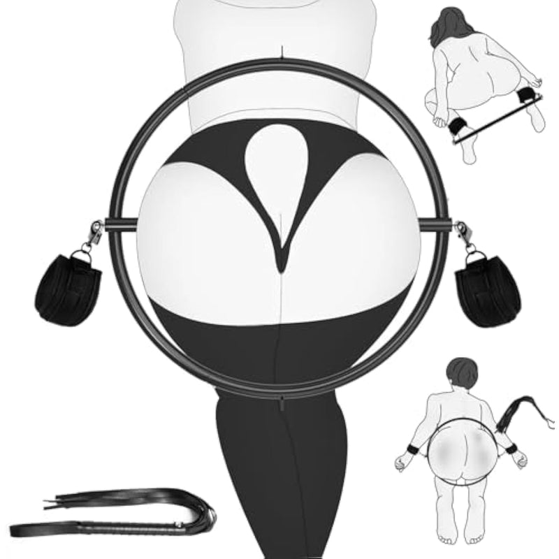Bdsm Waist And Hip Restraint Rings Sex Toy, Bondage Restraints Stainless Ring With Whip Handcuffs For Couples, Adult Toys Slave Kits With Padlocks Cuffs Spanking Games For Women & Men