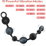 Vibrating Anal Beads, 16.5 Inch Silicone Anal Plug Vibrator With 10 Vibration Modes, Butt Plug G-Spot Prostate Massager With 3 Powerful Motors, Waterproof Adult Sex Toys For Men & Women
