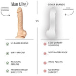 Adam's True Feel XL Realistic Dual Density Dildo with Suction Cup Base for Strap On Compatible Waterproof Adult Sex Toy