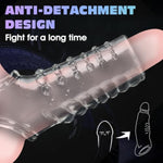 2PCS Premium Cock Enlarger Sex Toys, Reusable Ultra-Soft Penis Extender Sleeves with Penis Ring for Men and Couples, Pumps and Enlargers, Male Sex Toy for Boost Sexual Pleasure and Performance (White)