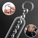 Penis Plug Stainless Steel Urethral Sound Multi Bead Urethral Plug Claspable O-Ring Urethral Dilator Sex Toys For Male Masturbation (4.6’’)