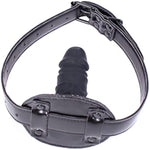Sm Realistic Penis Gag Sex Bondage Mouth Gag With Adjustable Leather Strap For Couple Restraint Set (Length: 10Cm, Black)