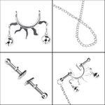 Bdsm Nipple Toys Nipple Clamps With Chain, Nipple Clips No Piercing Body Jewelry With Bells, Nipple Clip Adult Sex Toys Nipple Massager Sexual Pleasure Tools For Women Couple