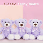 Bulk Teddy Bear Baby Shower, 10 Packs Small Teddy Bear Stuffed Animals In Bulk,13.5" Small Stuffed Bears Plush For Wedding,Birthday,Christmas, Party Decorations,Purple