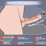 Penis Sleeve Extender Enlarger - 1.5" Sex Toy Full Length 8" Penis Extender Cock Enlarger Condom Toys Adult Male Sex Toys For Men Couple