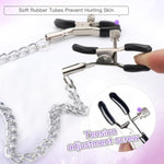 Adjustable Pressure Breast Clamps Stainless Steel Non Piercing Nipple Rings Decorative Clip 1Pcs Nipple Clips Clamps And 2Pcs Nipple Suckers,For Women/Men(3.8Cm)