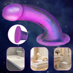 G-Spot Dildo Realistic Silicone Flexible Penis With Strong Suction Cup Deep Purple Cock With Vivid Glans Adult Sex Toy For Women Masturbating