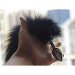 Multi-Function Fox Tail Anal Plug With Stylish Keychain Attachment (Black, Meium Plug)