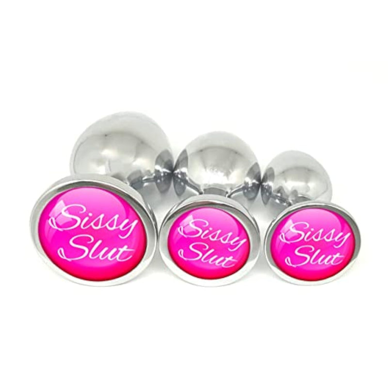 Cute Pink Metal Butt Plug Adult Toy - Choose Your Size or Set of 3