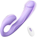 Strapless Strap-On Dildo Female Sex Toys, Velvety-Soft Double-Ended Anal Dildos, 10 Vibrations, Remote Control, Wearable G-Spot Vibrator Adult Toys For Women Lesbians & Couples