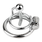 Stainless Steel Chastity Cage Stretcher With Easy Urination Penis Plug, Fully Hollowed Out Concealed Locking Cock Cage Sex Toys For Male Bondage Training Device (S,50Mm)