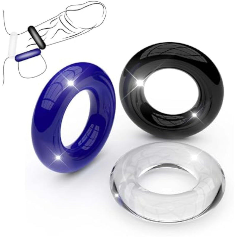 3 Pcs Silicone Cock Rings Rubber Penis Rings for Male 3 Colors Silicone Cock Rings for Couple Men for Longer Harder Stronger 2024 New Adult Sex Toys Soft and Waterproof CRY1111