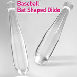 Glass Butt Plug Anal Dildo Pleasure G-Spot Wand Baseball Bat Shaped Double Ended Dildo Prostate Massager Fetish Masturbation Sex Toy For Women Men Transparent (M)