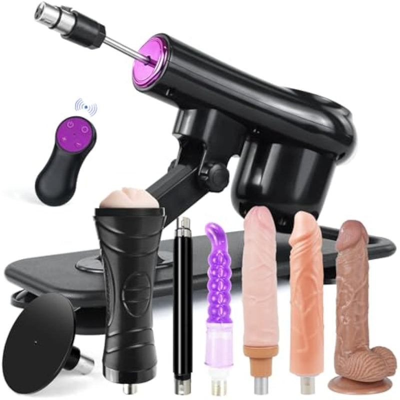 Sex Machine Automatic Dildo Machine Sex Thrusting Machine Remote Sex Toy Machine Device For Women And Men 3Xlr Remote Control Fck Machine For Pleasure With 3Xlr Attachments Realistic Dildo