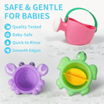 10Pcs Baby Bath Toys For Kids Ages 1-3 – Easy-To-Clean Bathtub & Pool Water Toys For Toddlers 1-3 And Babies 12-18 Months, With Floating Boats, Stacking Cups And Pouring Fun