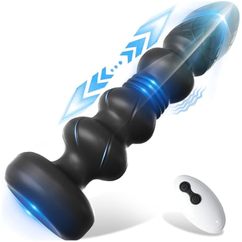Thrusting Vibrating Prostate Massager Anal Butt Plug, Anal Male Adult Sex Toys For Men Women Couples, Remote Control Anal Dildo Vibrator, 10 Modes Anal Beads, Anal Training Sex Toy Game Play
