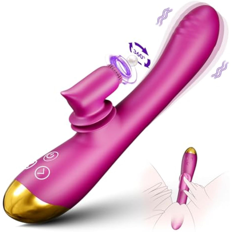 G Spot Vibrator Dildo Adult Sex Toys For Women, 2 In 1 Brush Vibrators Dildo With 3 Swing Modes And 8 Vibration Modes, Portable Womens Sex Toys, Waterproof Adult Toys For Nipple, Clit, Anal, G-Spot
