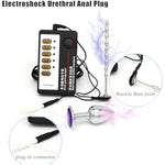 Adult Sex Toys Urethral Sound Electric Shock Stimulation Anal Plug Chastity Devices Metal Dilator Penis Set With Host Bdsm Fetish Bondage Prostate Massager (S)