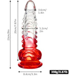 9 Inch Big Dildo,Monster Dildo With Strong Suction Cup For Hand-Free Play,Clear-Red Gradient Dildo For Man And Couple