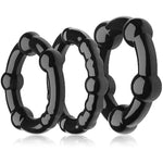 Male Penis Ring 3 Pcs Cock Rings Kits Delay Rings With Massager Bumps For Longer Harder Stronger Erections Testicle Stretcher Tpe Adult Sex Toys (Black)