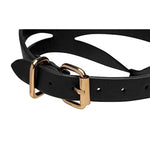 Bondage Baddie Black And Gold Collar With O-Ring,Ag724
