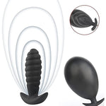 Liquid Silicone Inflatable Butt Plug, Threaded Drill Bit Anal Plug With Air Pump, Waterproof Easy To Anal Sex Toys For Women Men Couples