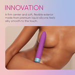 Densa Flexible Long Bullet Vibrator For Women - Female Sex Toys With 8 Vibration Modes & Boost Mode - 100% Waterproof, Magnetic Usb Charging, Liquid Silicone, Travel-Friendly Adult Toys (Purple)