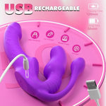 Strapless Strap On Vibrator Dildo For Lesbian- Triple Headed Strapon Dildos With 10 Vibration C-Spot For Women And Couple, Anal Sex Toys Enhance Pleasure With Remote Control Adult Toy & Game