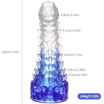 Dragon Dildo,7.8In Clear-Blue Gradient Monster Dildo With Suction Cup For Hand-Free Play,Adult Sex Toys For Women Men And Couples