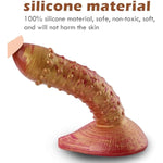 Realistic Huge Silicone Dildo For Women? Big Dildo With Strong -Suction Cup?Adullt Toys For Women Pleasure Dildo ?Dildo For Men (C-Beaded Red Gold)