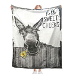 Funny Donkey Throw Blanket Donkey Gifts For Girls Boys Women Men Kids Adults Soft Flannel Fleece Blanket For Couch Sofa ?Bed Home Decor 40"X50"