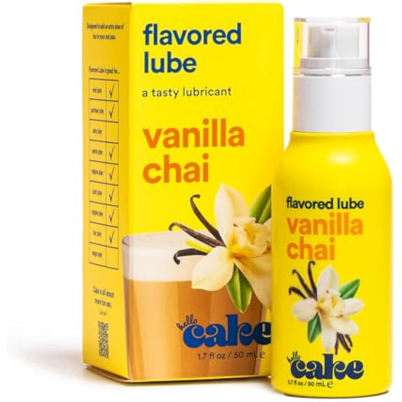 Hello Vanilla Chai Flavored Personal Lubricant - Water-Based Lube - No Aftertaste, Easy Clean-Up - Vegan, Sugar-Free, Gluten-Free, & Hormone-Free - 1.7 Fl Oz