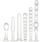 6 Types Set Anal Plug Butt Sex New Top Unique Design Crystal Glass Transparent Calabash Shaped Anal Butt Plugs Stimulation Anus Beads Opening Trainers For Women Men Beginners