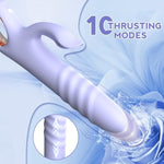Dildo Thrusting Vibrator Sex Toy For Women - Dildos Vibrator G Spot Vibrator Clitoral Stimulator Dual Rabbit With 10 Powerful Vibration 10 Thrust Modes