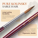 Kolinsky Sable Detail Paint Brushes for Miniatures, Watercolor & Acrylic Art