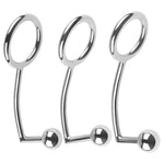 Men's Solid Metal Anal Plug with Dual-Use Delayed Cock Ring