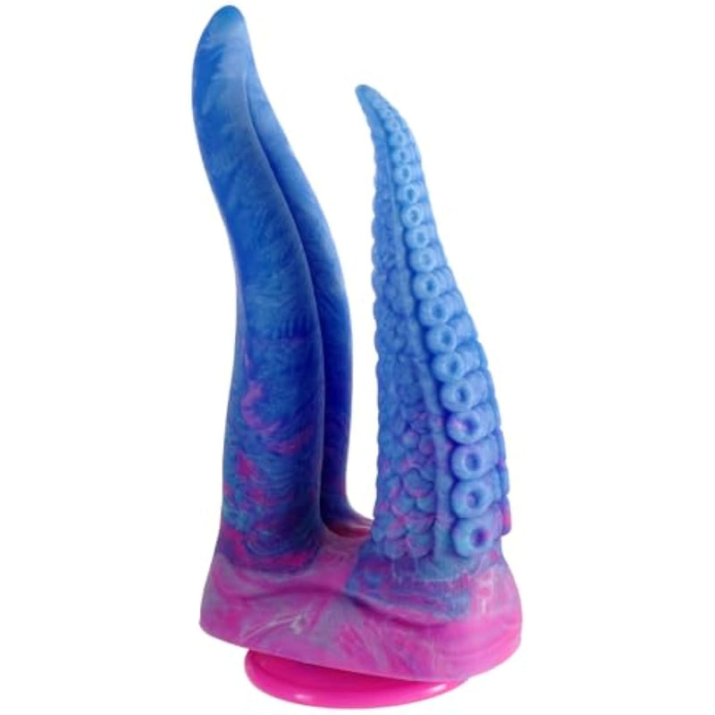 Realistic Double-Ended Dildo G-Spot Stimulation, 10.8 Inch Big Silicone Tongue Dildo With Suction Cup For Hands-Free Play, Tentacle Fantasy Dildo For Vaginal Anal Adult Sex Toys For Women Men