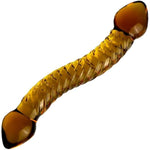 Double Ended Glass Dildo Crystal Penis,Crystal Realistic Dildo Pleasure Stick With Spiral Texture And Vivid Glans Anal Plug, Prostate Massager Sex Toy Stimulates G Spot For Men Women(Style 3)