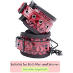 Bdsm Bondage Handcuffs Restraints Kit Pu Leather Edged Cuffs Sex Toy Adjustable Fetish Sm Games For Adults Couples
